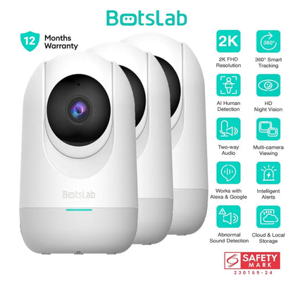 Botslab Indoor Cam2, 2K Pan and Tilt CCTV Wireless Home Camera Botslab Singapore