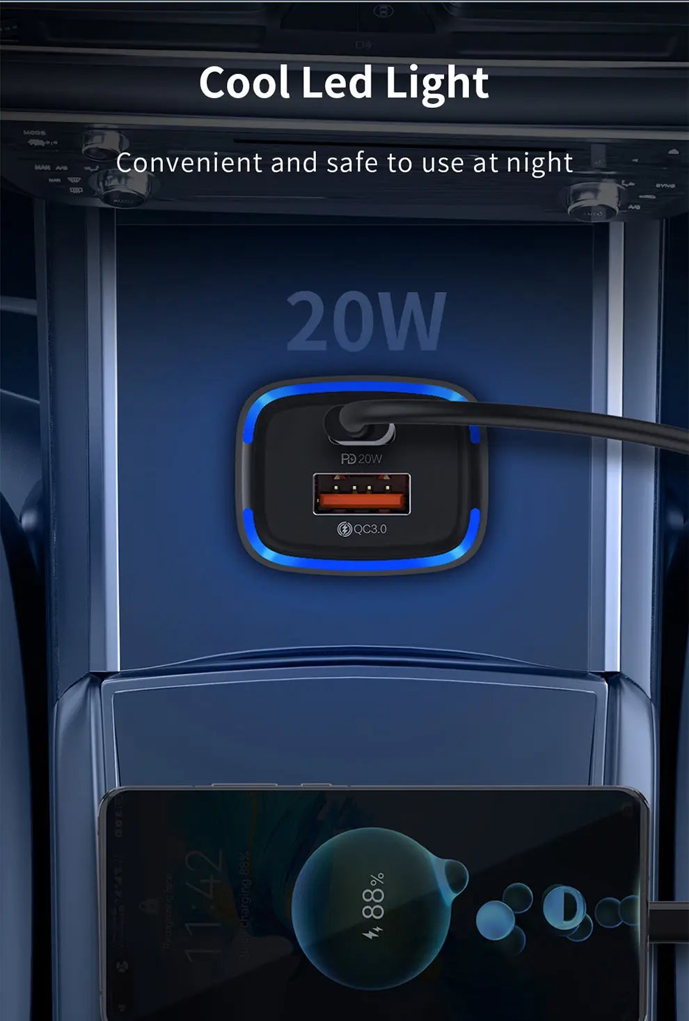 Recci Car Charger PD20W RQ02 Tech House Singapore