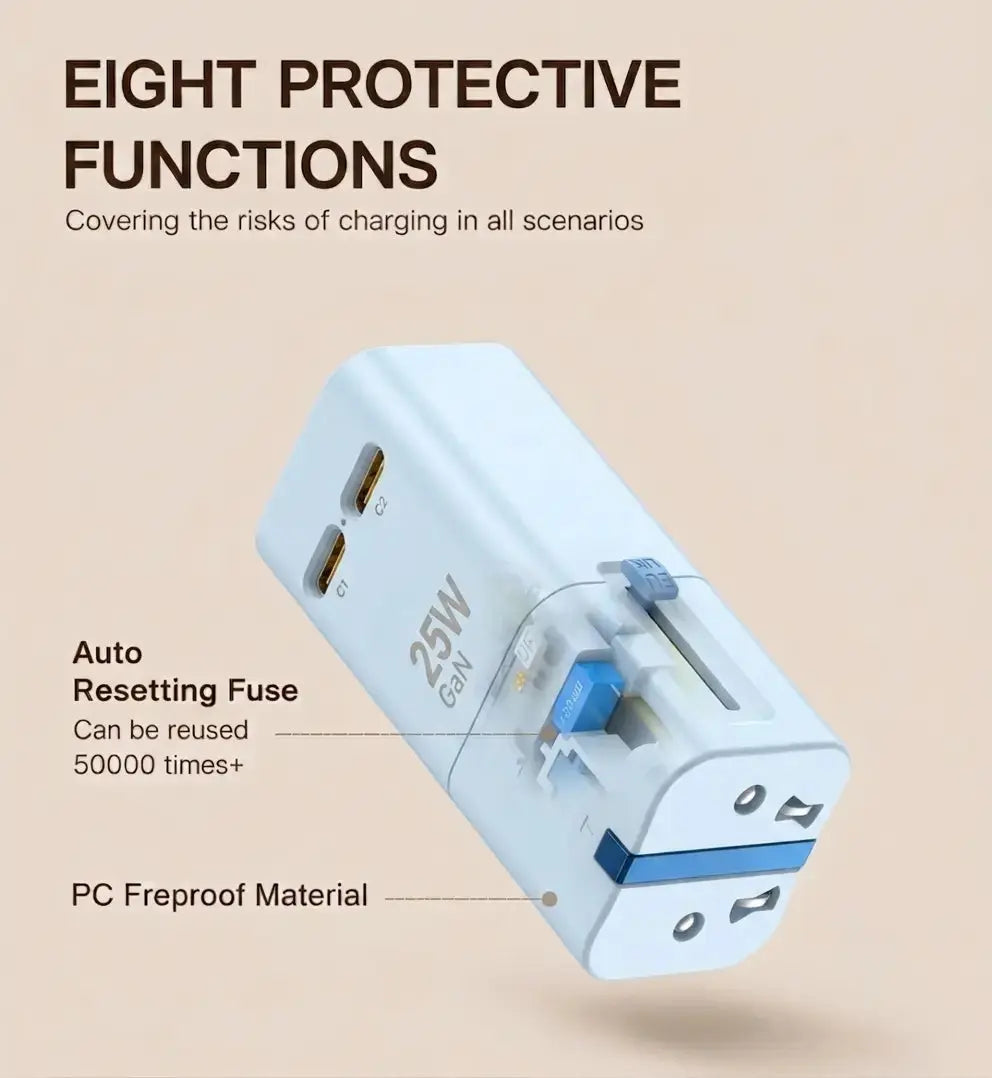 OLLOES GaN 25W Universal Travel Adapter Super Compact Tech House Singapore