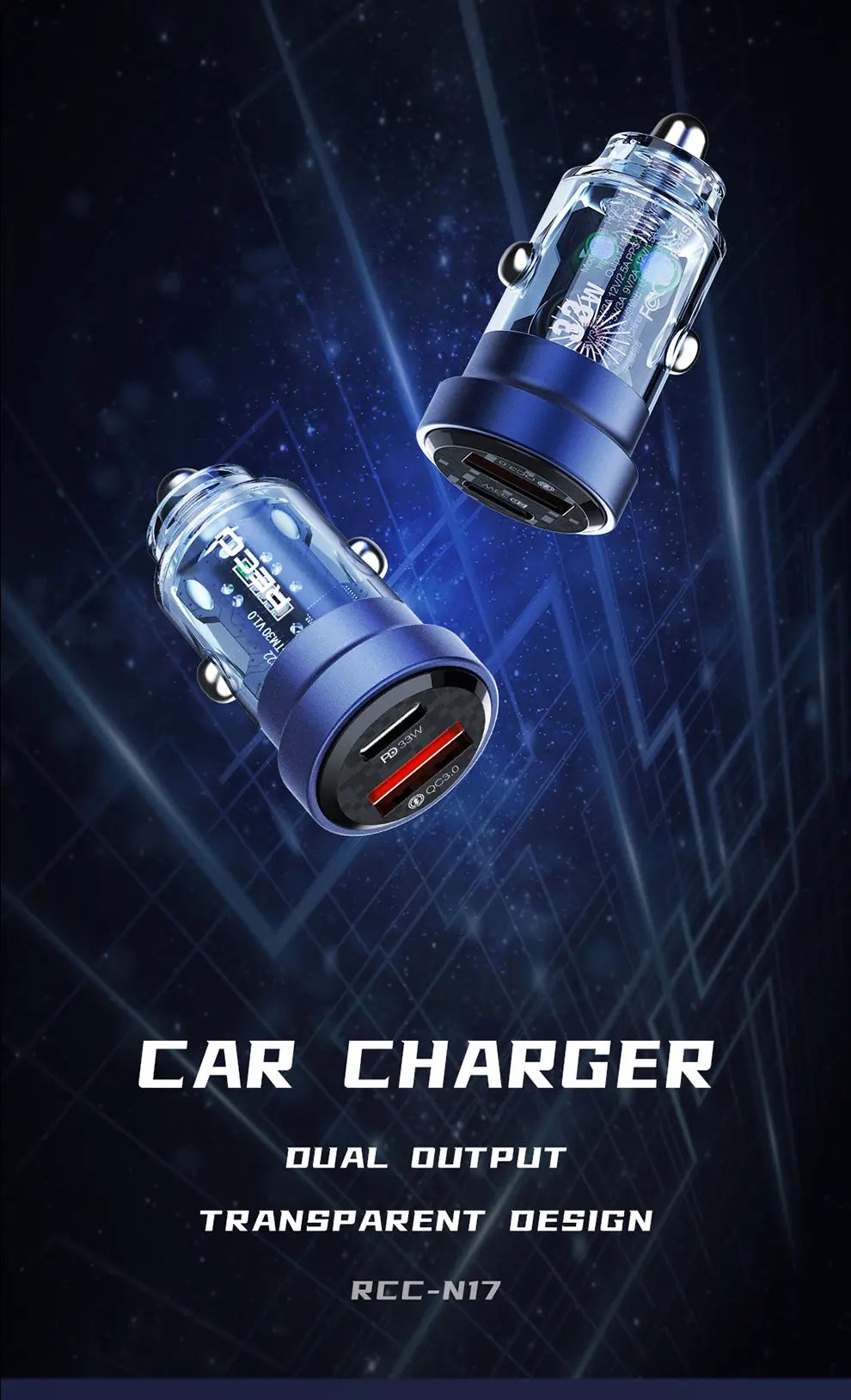 Recci Journey Car Charger 33W RCC-N17 Tech House Singapore