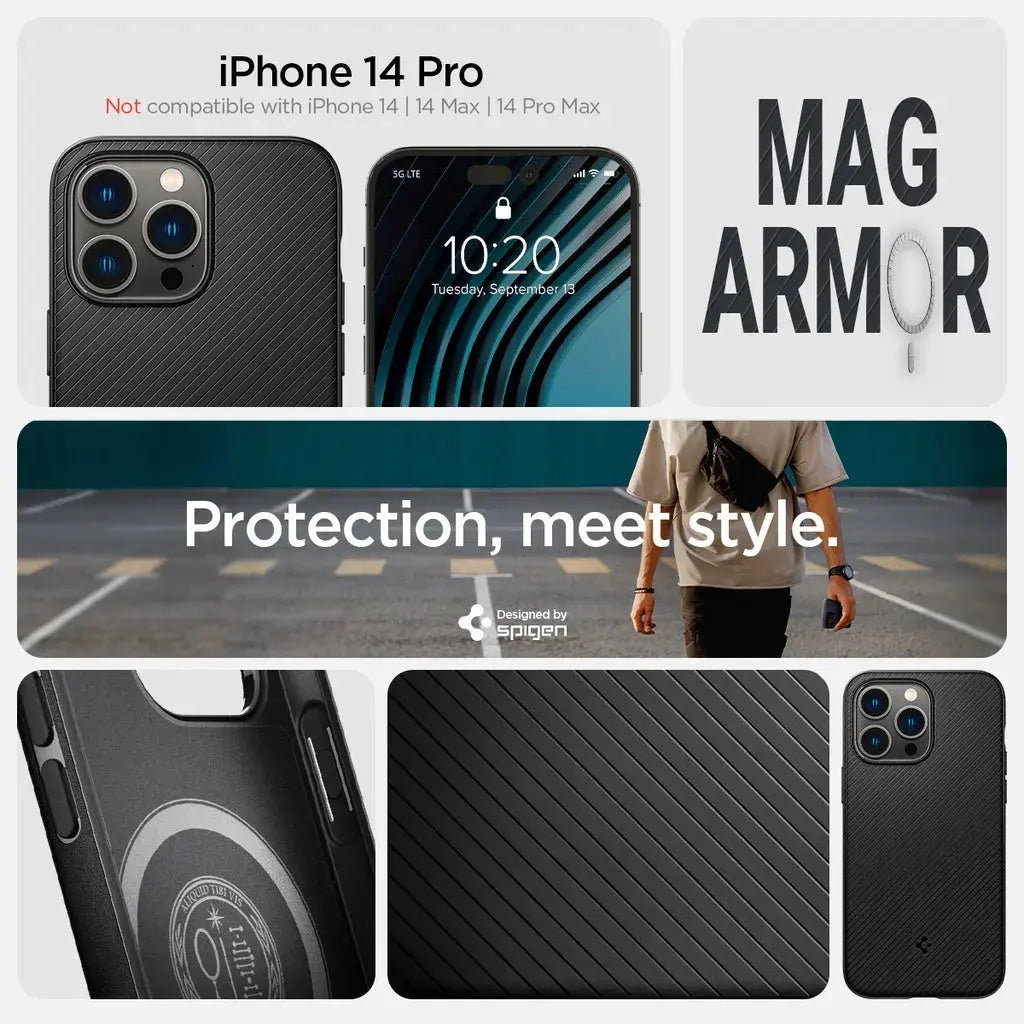 Spigen iPhone 14 Pro Case Mag Armor Magfit Magsafe Case Spigen