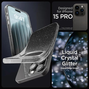 iPhone 15 Pro Case Liquid Crystal Glitter