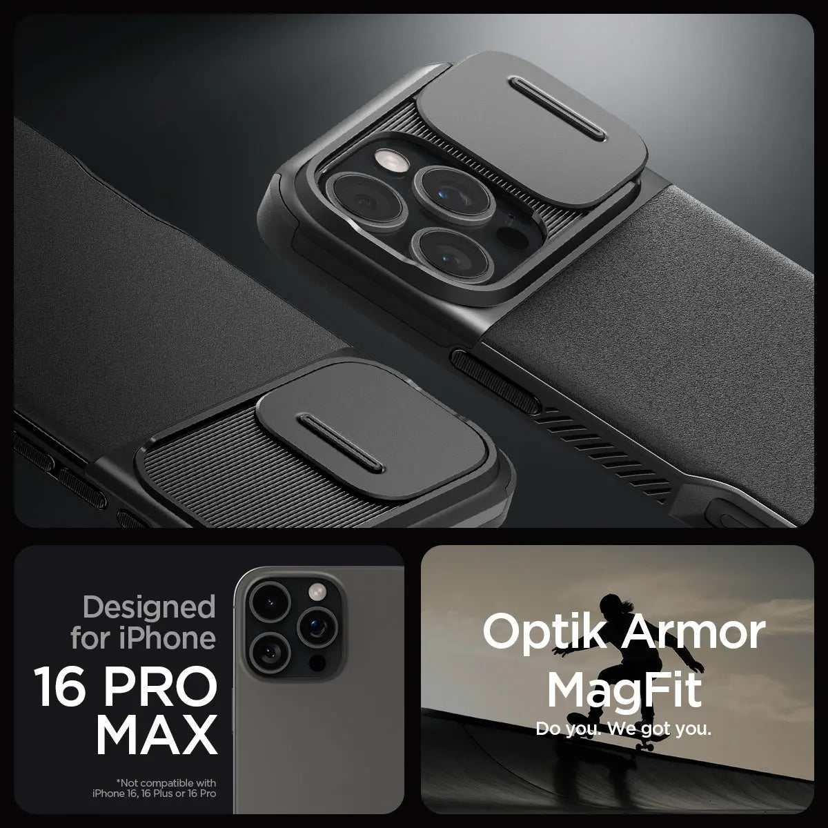 Spigen iPhone 16 Pro Max Case Optik Armor MagFit Spigen