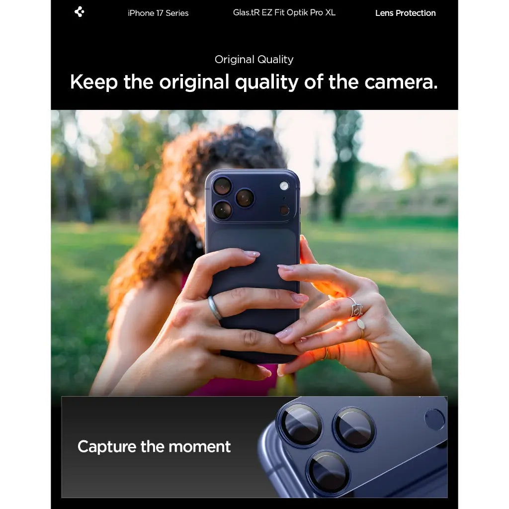 Spigen iPhone 17 Pro Lens Protector Optik Pro XL EZ Fit Spigen Singapore Singapore
