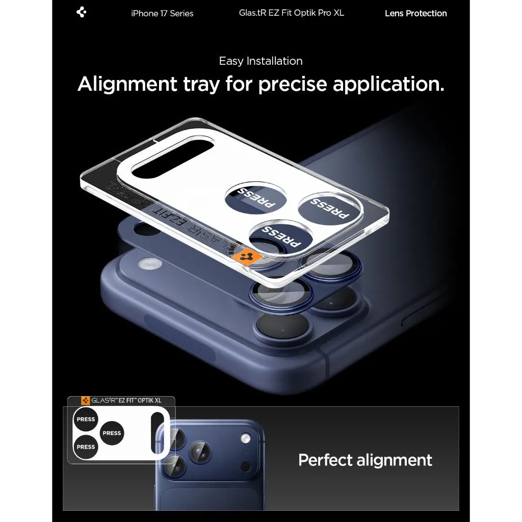 Spigen iPhone 17 Pro Lens Protector Optik Pro XL EZ Fit Spigen Singapore Singapore