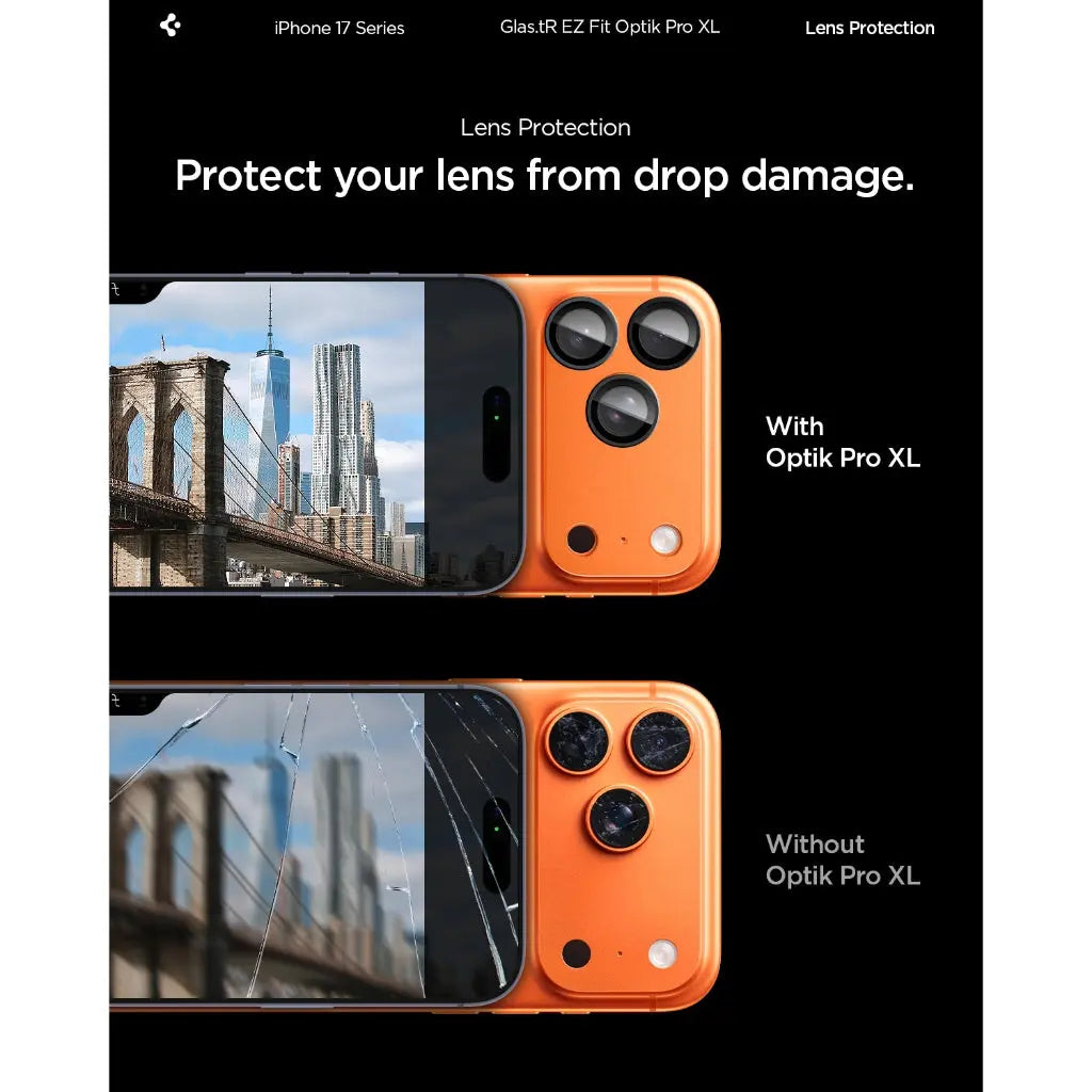 Spigen iPhone 17 Pro Max Lens Protector Optik Pro XL EZ Fit Spigen Singapore Singapore