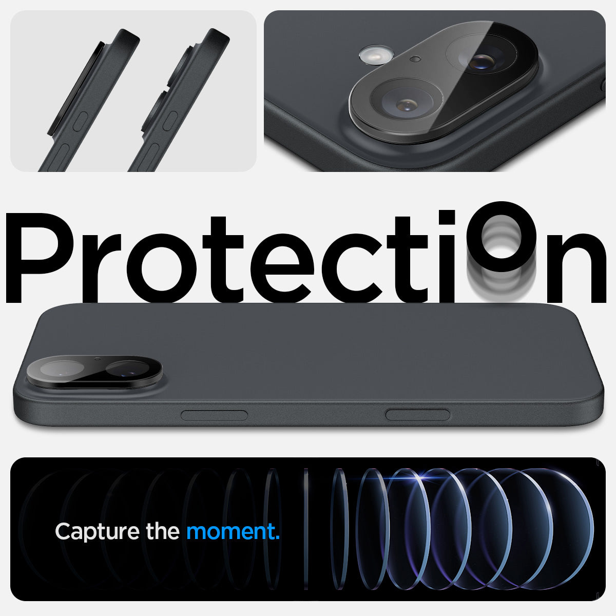 Spigen [2 Pack] iPhone 16 Plus / iPhone 16 Camera Lens Protector Optic Lens Spigen