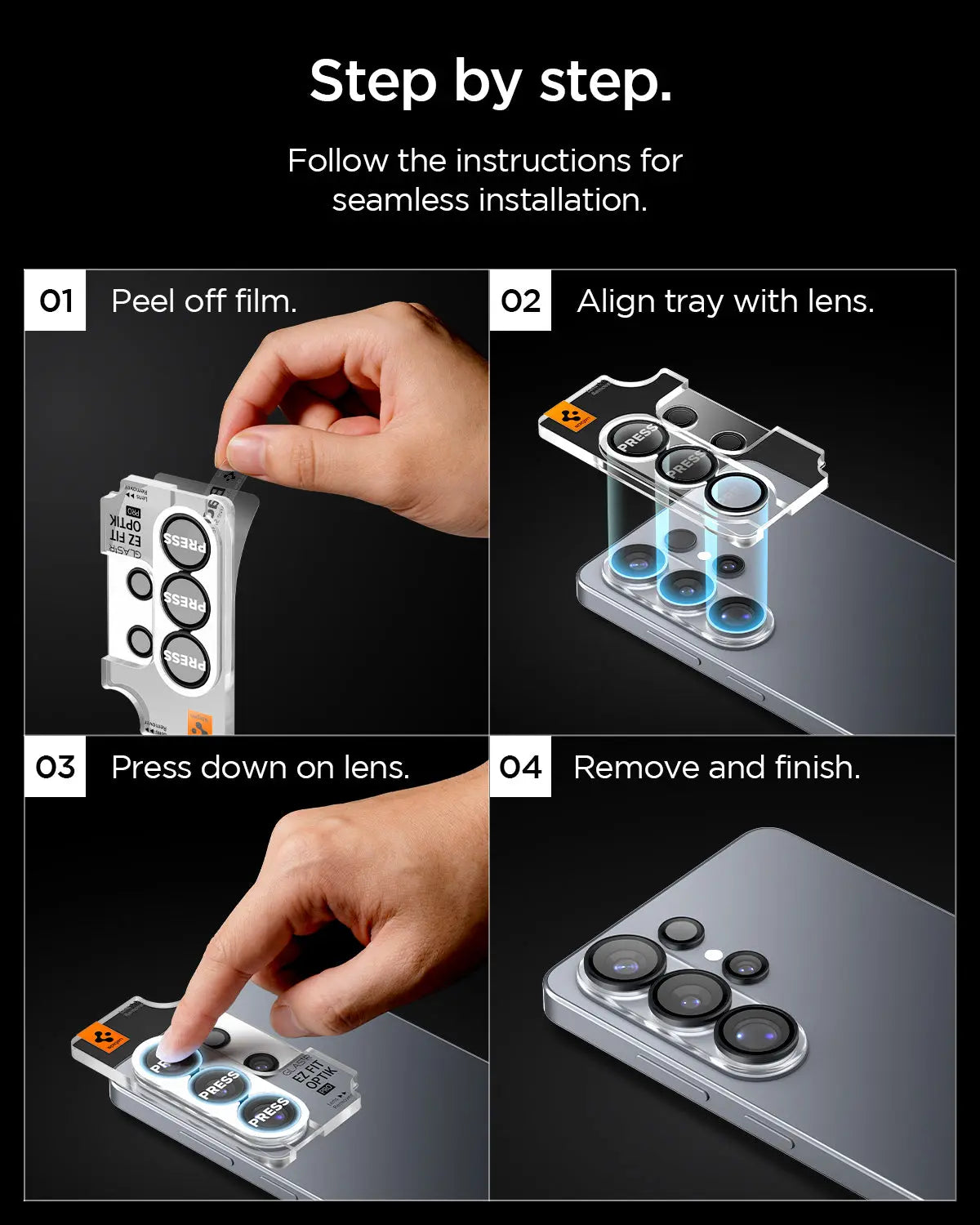 [2 Pack] Spigen Samsung S26 Ultra Camera Lens Protector 6.9" EZ Fit Optik Pro HD Spigen Singapore Singapore