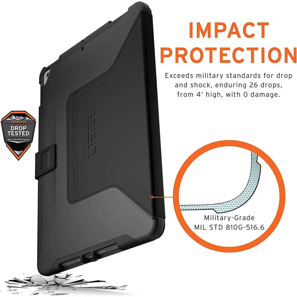 UAG iPad 10.2" (2021/ 2020/ 2019) Case Scout Series Folio with Built-in Apple Pencil Holder and kickstand UAG