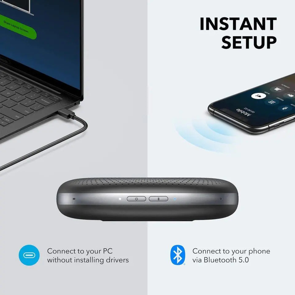 PowerConf Bluetooth Speakerphone with 6Microphones A3301 - Anker Singapore