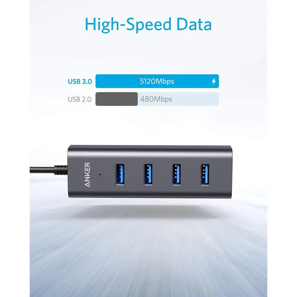 USB-C to 4-Port USB 3.0 Data Hub with 4 USB 3.0 Ports A8305 - Anker Singapore