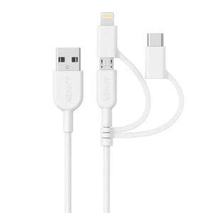 Powerline II 3-in-1 USB Cable 3ft ( IP Cable / Type C / Micro ) - Anker Singapore