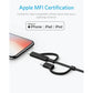 Powerline II 3-in-1 USB Cable 3ft ( IP Cable / Type C / Micro ) - Anker Singapore