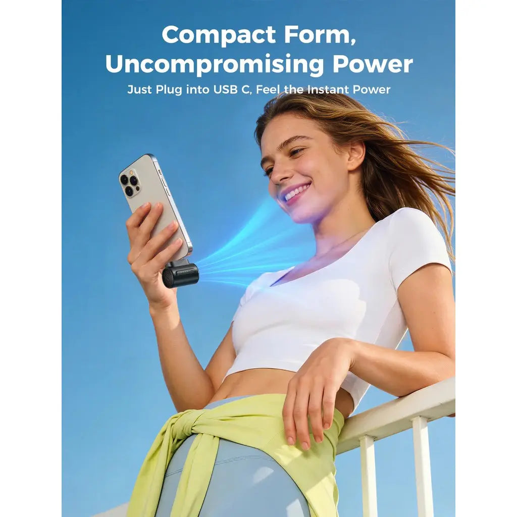 Aecooly Powerful Type C Phone Fan Air Mate 17000 RPM High Speed 4 Speed Mini Universal Portable USB C Port Fan Tech House Singapore