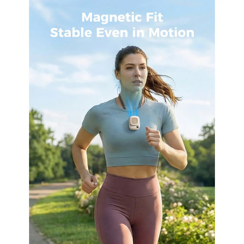Aecooly Mini Portable Neck Fan, Mighty Hands Free Fan, Magnetic Fit Click 01 USB Rechargeable 10H Max Portable Fan Tech House Singapore