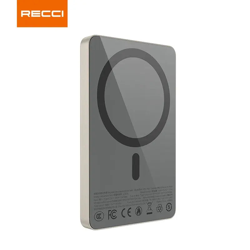 [CCC Power Bank] Recci 10000mAh Magnetic Power Bank PD 20W Fast Charging with Wireless Charging 3C Certified (RPB-W36) Tech House Singapore