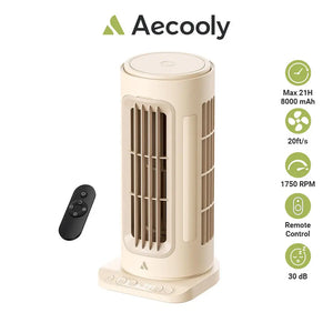 Aecooly Powerful Tower Fan Tower 02 Portable Desk Fan Table Fan Portable Fan Rechargeable Tech House Singapore