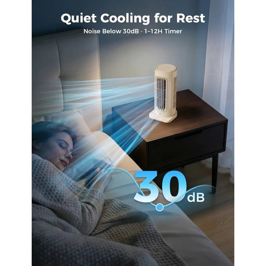 Aecooly Powerful Tower Fan Tower 02 Portable Desk Fan Table Fan Portable Fan Rechargeable Tech House Singapore
