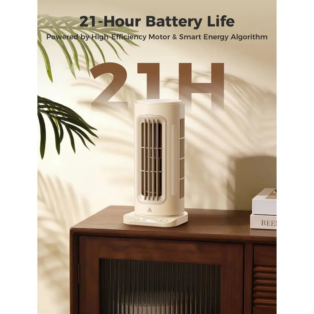 Aecooly Powerful Tower Fan Tower 02 Portable Desk Fan Table Fan Portable Fan Rechargeable Tech House Singapore