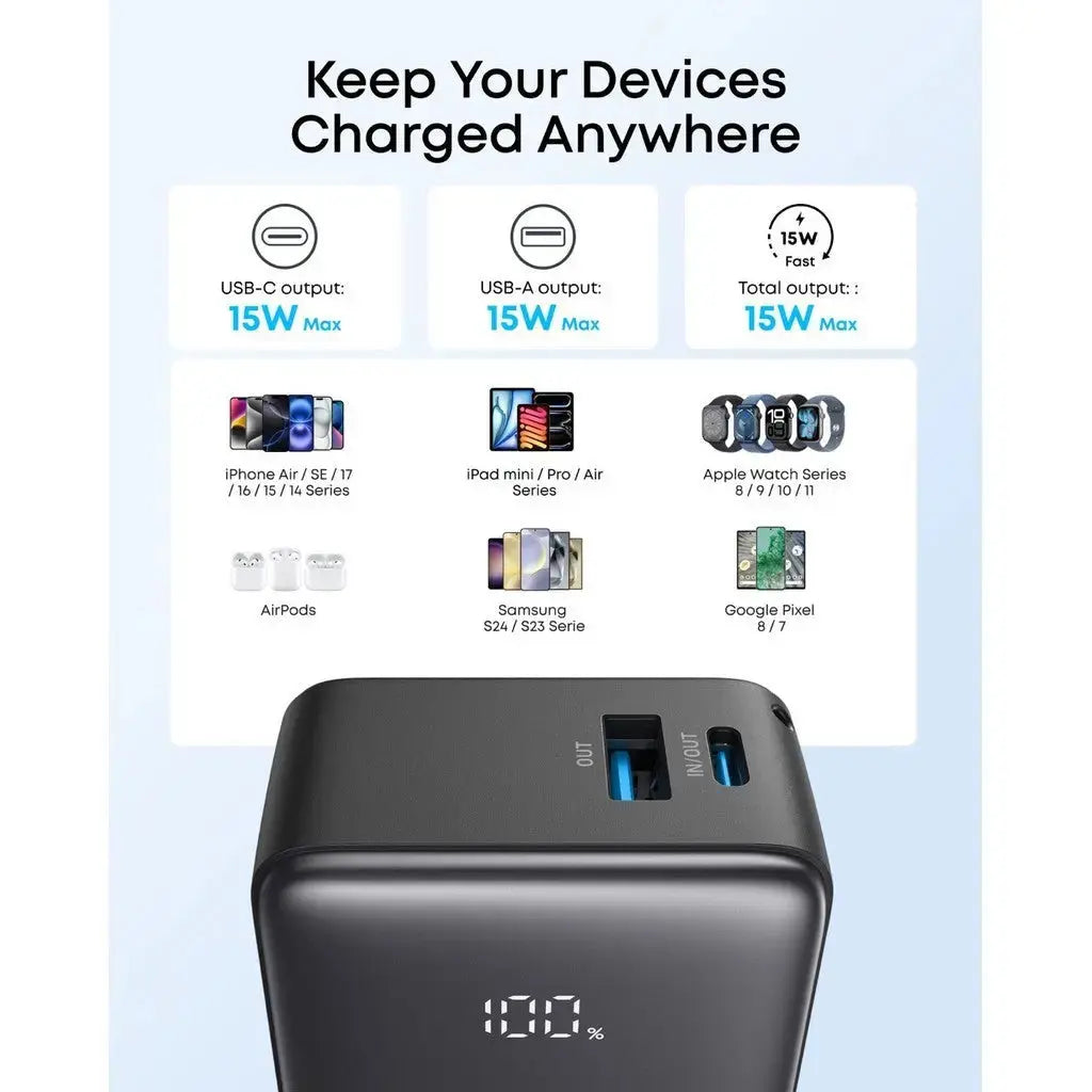 3C Power Bank Anker Zolo Powerbank CCC 5000mAh 15W Fast Charging Compact Portable Charger Flight Approved A110K --- Singapore
