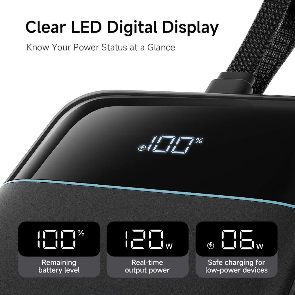 [CCC Power Bank] CUKTECH 25 SE Power Bank 25000mAh 120W Fast Charging Built-in USB-C Cable Power Bank Portable Charger Tech House Singapore