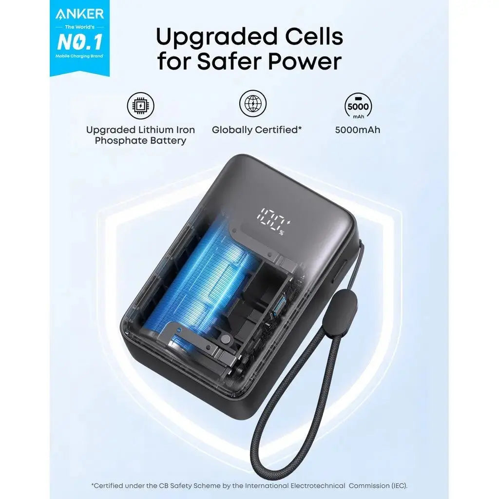3C Power Bank Anker Zolo Powerbank CCC 5000mAh 15W Fast Charging Compact Portable Charger Flight Approved A110K --- Singapore