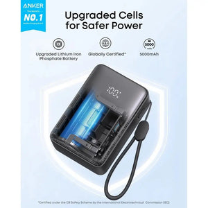 3C Power Bank Anker Zolo Powerbank CCC 5000mAh 15W Fast Charging Compact Portable Charger Flight Approved A110K --- Singapore