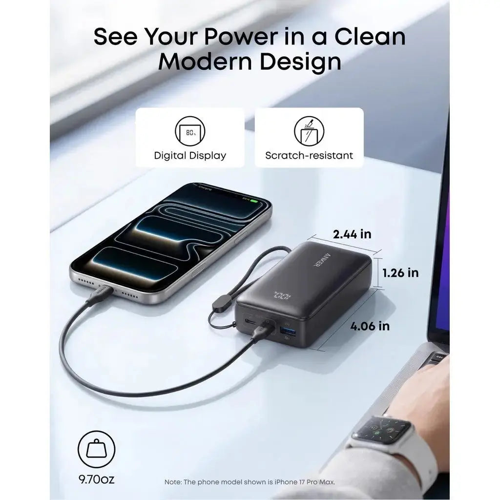 3C Power Bank Anker Zolo Powerbank CCC 10000mAh 30W Fast Charging Compact Portable Charger Flight Approved A110J --- Singapore