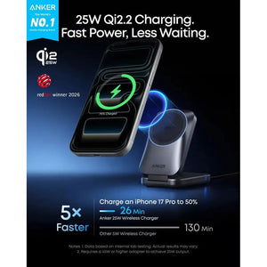 Anker Prime 3-in-1 Wireless Charging Station MagGo 25W Qi2.2 AirCool Foldable Magnetic Wireless Charger B25N1 --- Singapore
