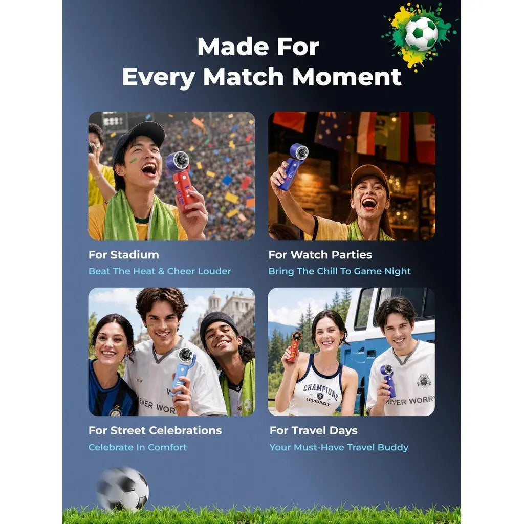 Aecooly World Cup Edition Portable Misting Fan Cold Air and Portable Handheld Fan Air Gimbal Portable Fan Tech House Singapore