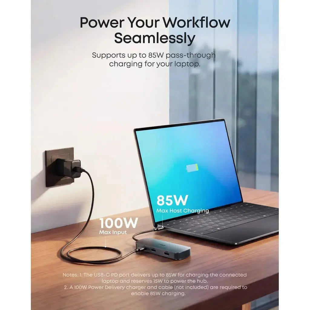 Anker Nano USB-C Hub, 8-in-1 Dual Display, 4K 60Hz 85W Power Delivery A210B Tech House Singapore