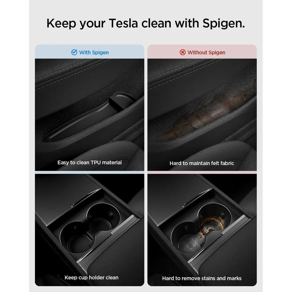 Spigen Tesla Model Y Juniper Front Door Pocket Guard + Cup holder Liner TG110-YJ Spigen Singapore Singapore
