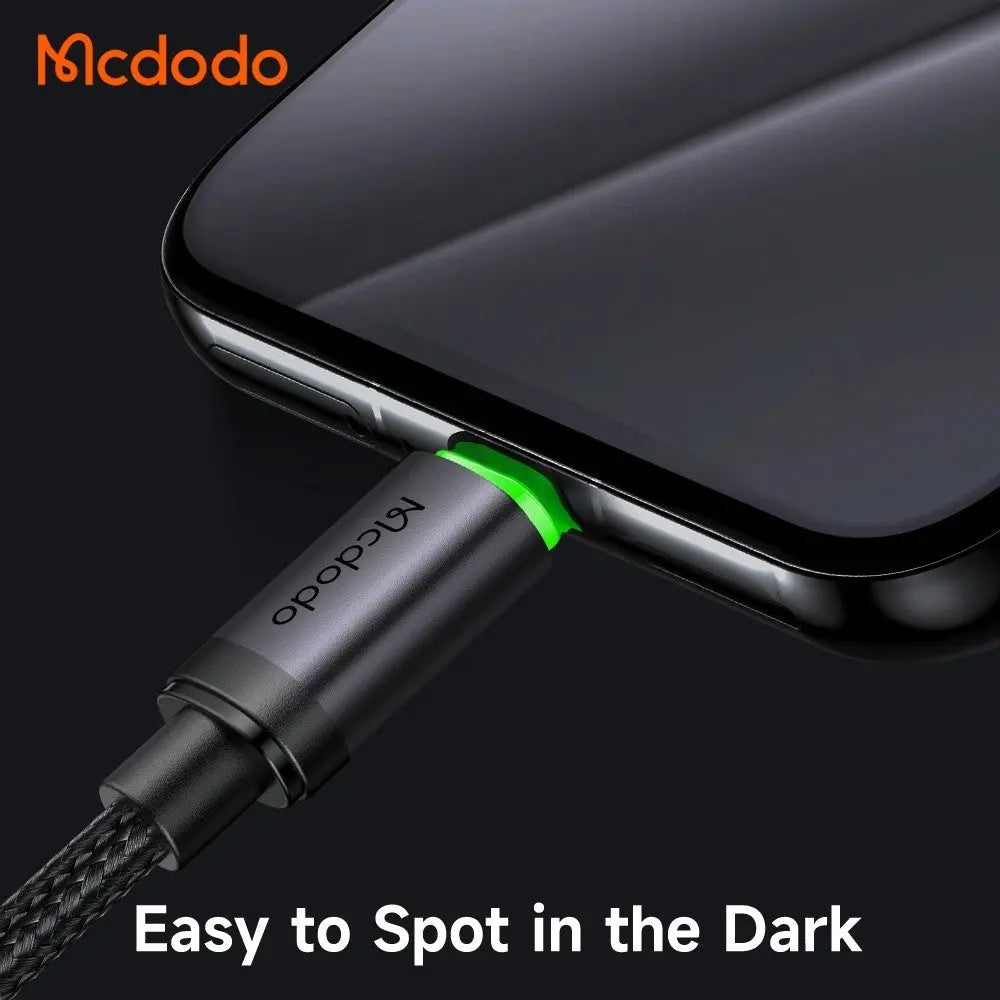 Mcdodo Micro USB Cable Fast Charging Braided Nylon Data Cable with Charging Light CA-3990 Tech House Singapore