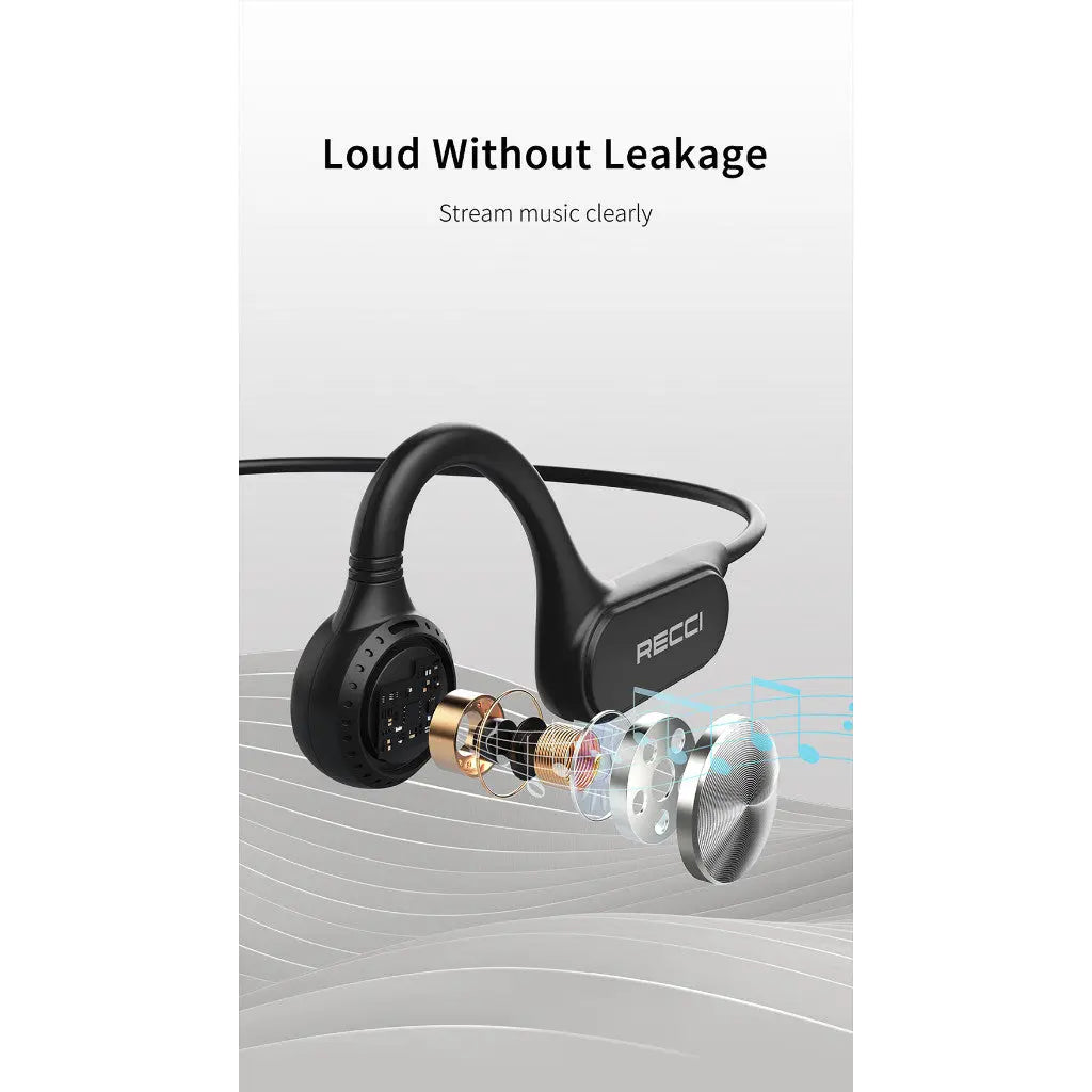 Recci Vogue Bone Conduction Bluetooth Earpiece Wireless Earphones REP-W61 Tech House Singapore