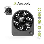 Aecooly Mini Portable Desk Fan USB Table Fan 4 Speeds Rechargeable 11H 180° Adjustable Battery Powered Tech House Singapore