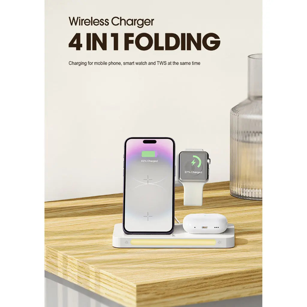 Recci 4 in 1 Wireless Charger Foldable Charger with Night Light RCW-31 Tech House Singapore