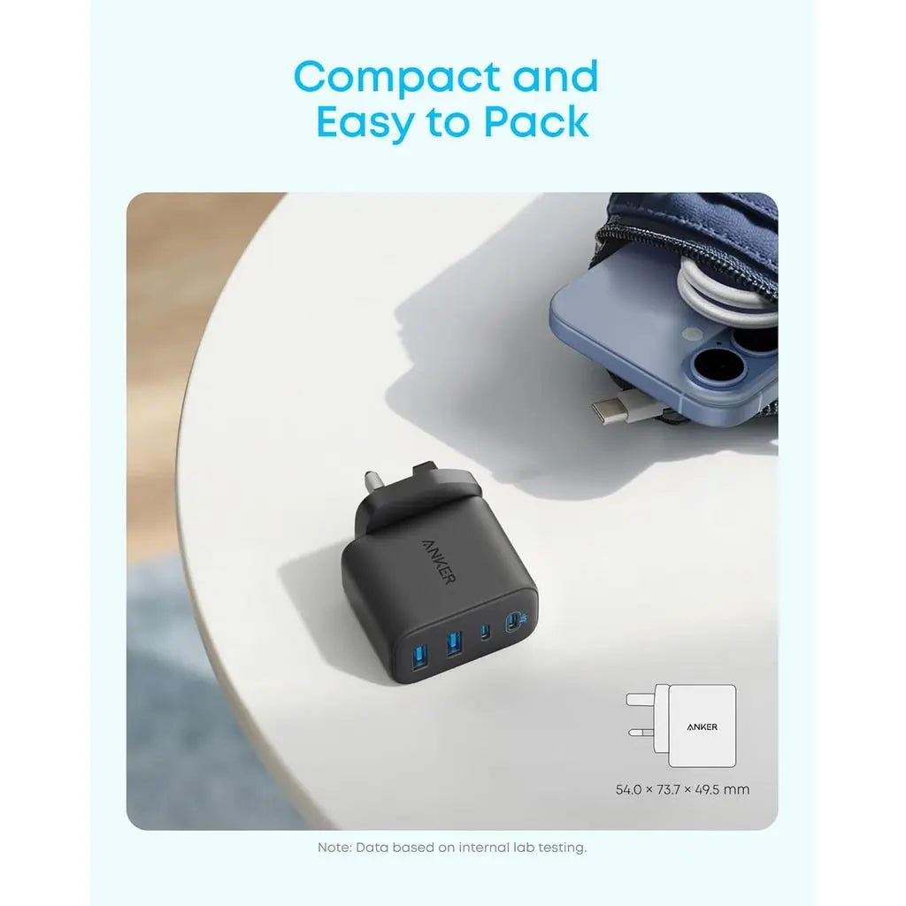 Anker Zolo Charger 50W 4 Port USB C Charger Wall Adapter 2 USB-C 2 USB-A Fast Charging Compact A121E Tech House Singapore