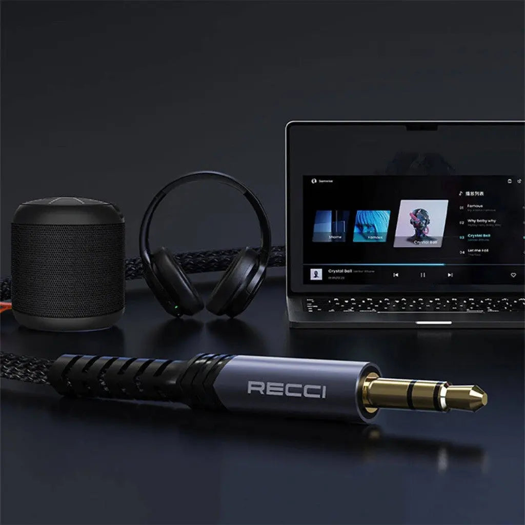 Recci AUX 3.5 Cable 120cm with Compatibility RDS-A28 Tech House Singapore