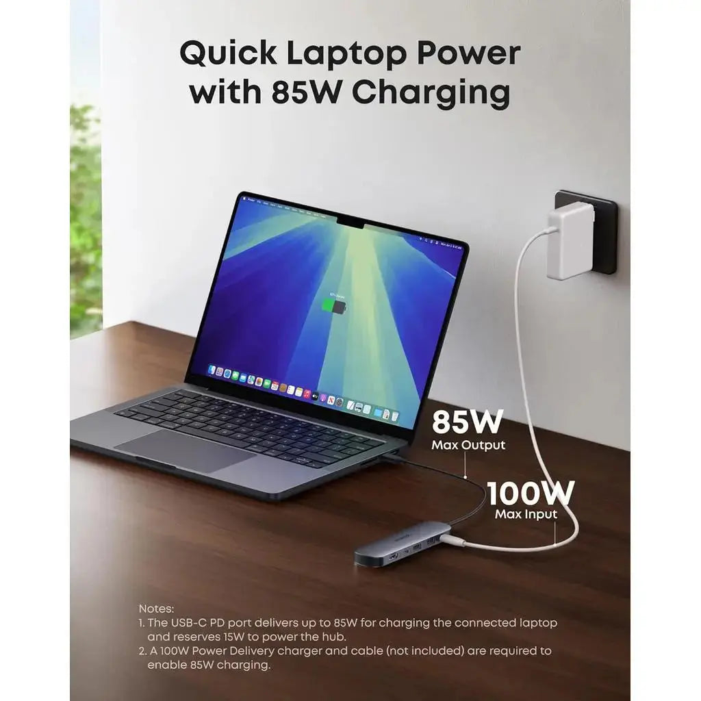 Anker USB C Hub 7-in-1 Multi-Port USB Adapter 4K 60Hz HDMI 85W Power Delivery USB C SD Card A83D2 Tech House Singapore