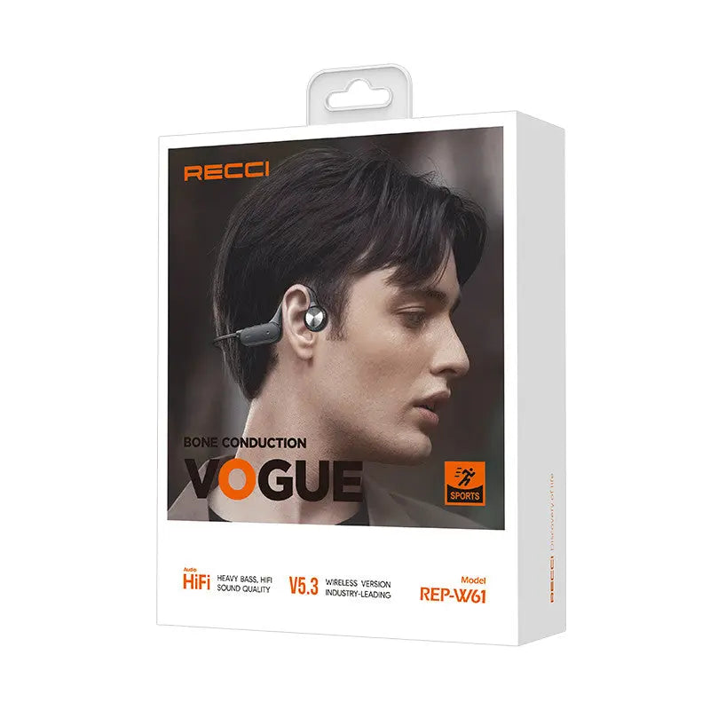 Recci Vogue Bone Conduction Bluetooth Earpiece Wireless Earphones REP-W61 Tech House Singapore