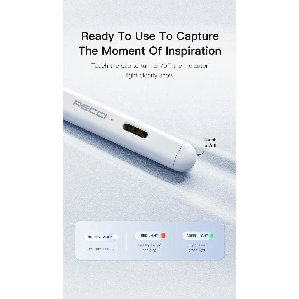 Recci Tablet Touch Pen Screen Touch Pen with Type-C Charging RCS-S09 Tech House Singapore