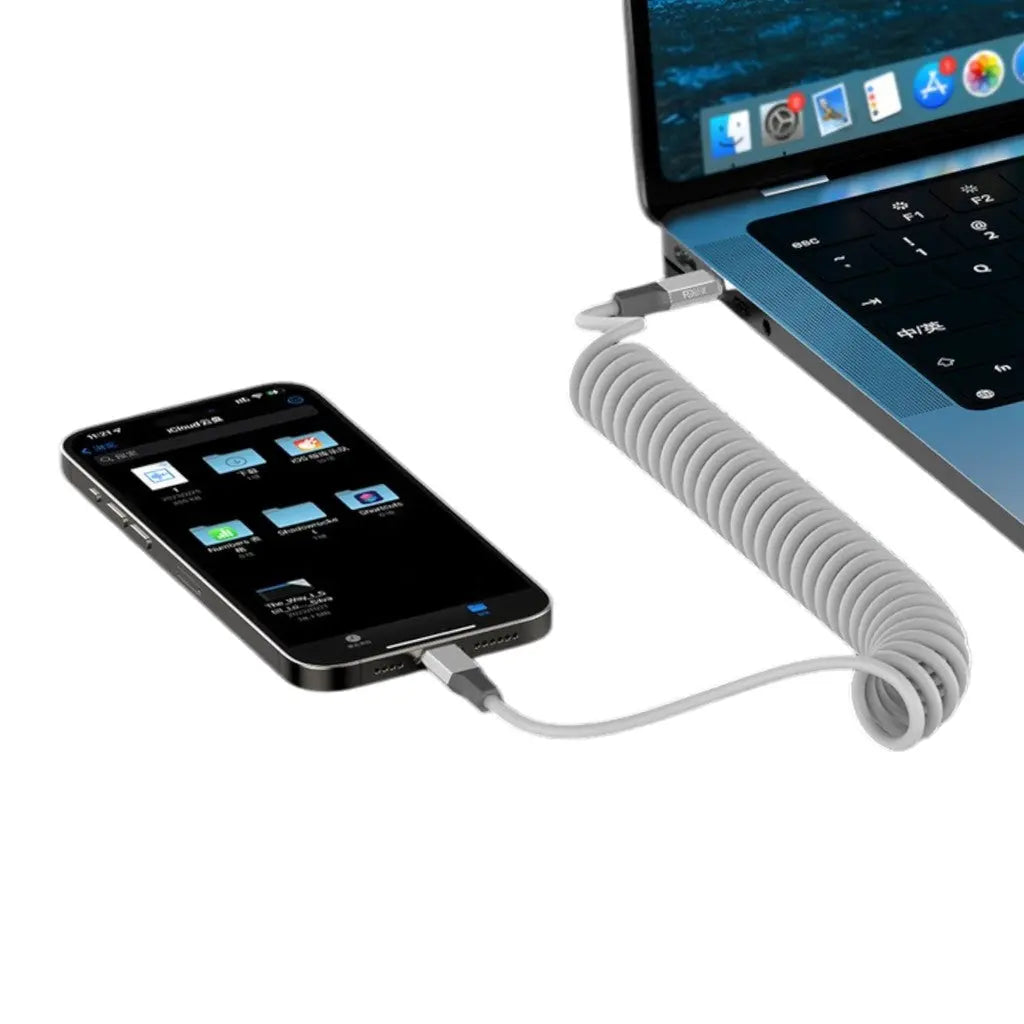 Recci PD 27W Type C To 8-Pin Cable Cable 1.8m Up to 480Mbps RS25CL Tech House Singapore
