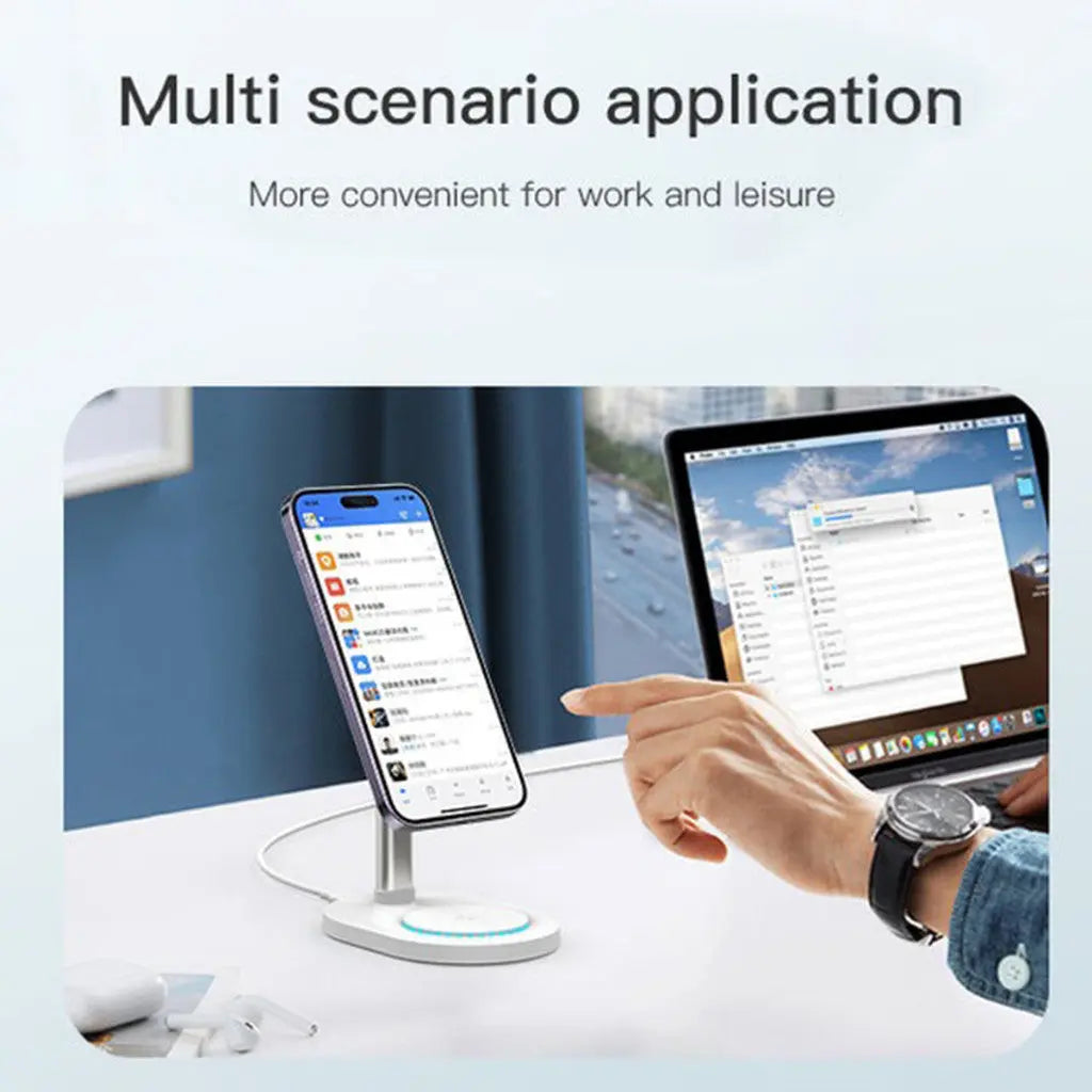 Recci Magnetic Charger Wireless Charger 2in1 15W RCW-32 Tech House Singapore