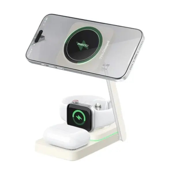 Recci 3 In 1 Wireless Charger Stand 15W RCW-48 Tech House Singapore