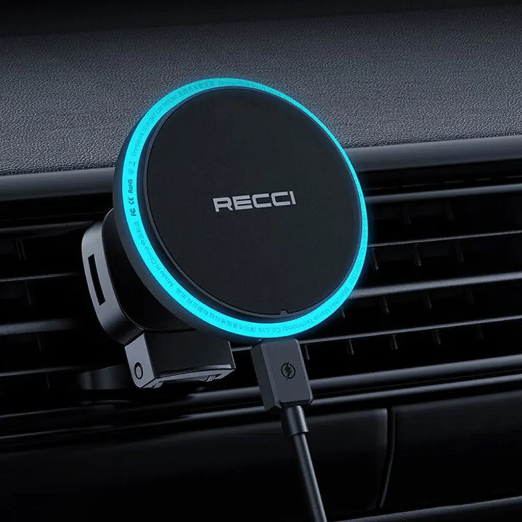 Recci Magnetic Wireless Charger Car Mount 15W RHO-C35 Tech House Singapore