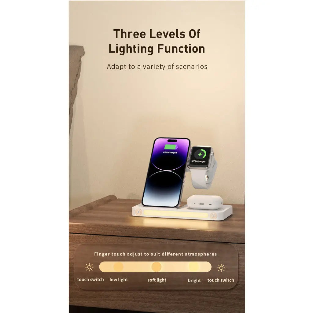 Recci 4 in 1 Wireless Charger Foldable Charger with Night Light RCW-31 Tech House Singapore