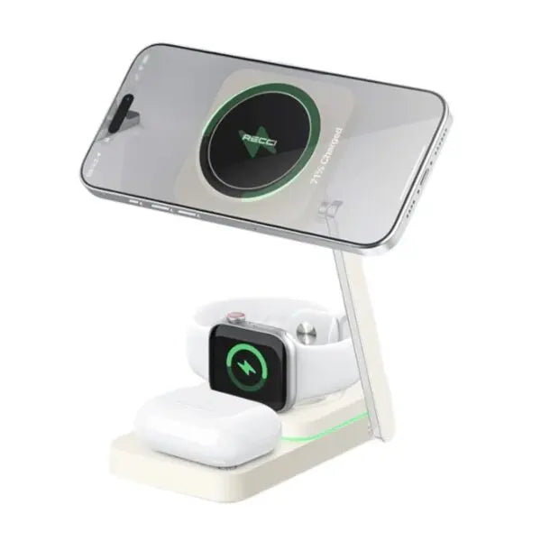 Recci 3 In 1 Wireless Charger Stand 15W RCW-48 Tech House Singapore
