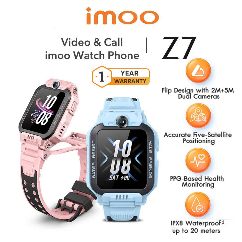imoo Z7 Kids Smart Watch Phone 4G GPS Tracking Video Call Touchscreen Android Waterproof Chat Safety Watch Long Battery Tech House Singapore