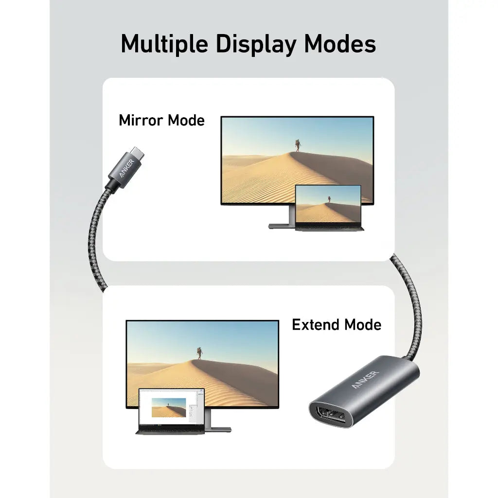 USB C to DisplayPort (8K60Hz or 4K144Hz), 518 USB C Adapter A8318 - Anker Singapore