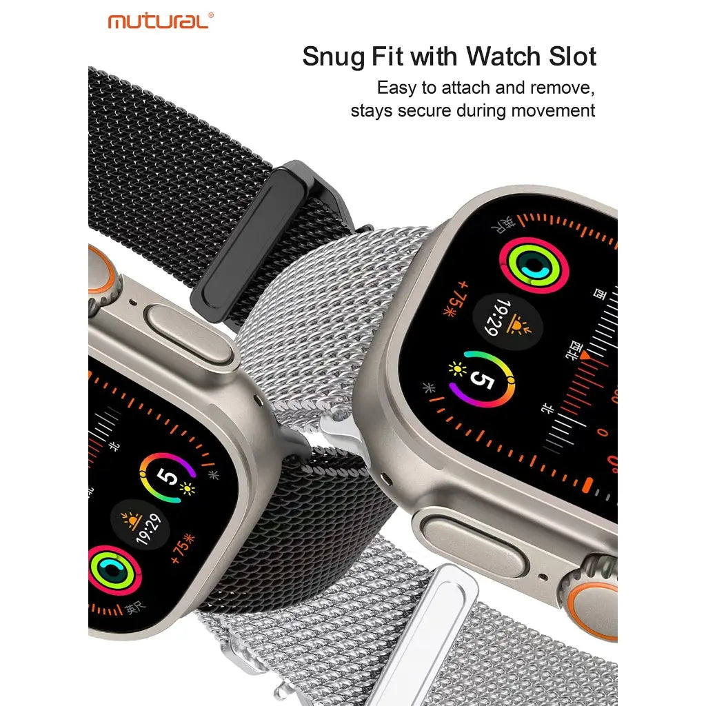 Mutural iWatch Strap Ruichi Series (42/44/45/46/49mm) Stainless Steel Mesh Watch Band Tech House Singapore